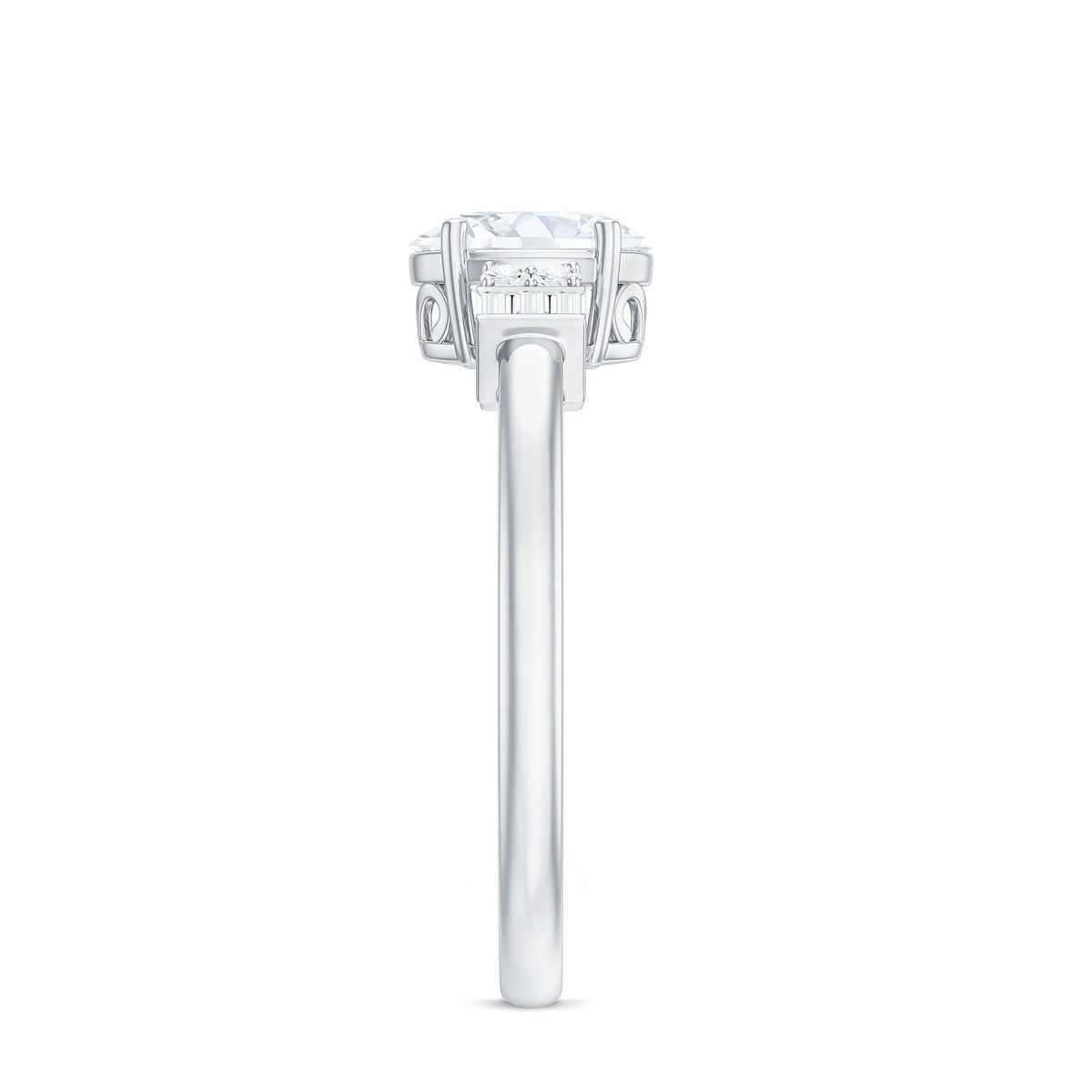 Oval Shaped Moissanite Engagement Ring with Certificate