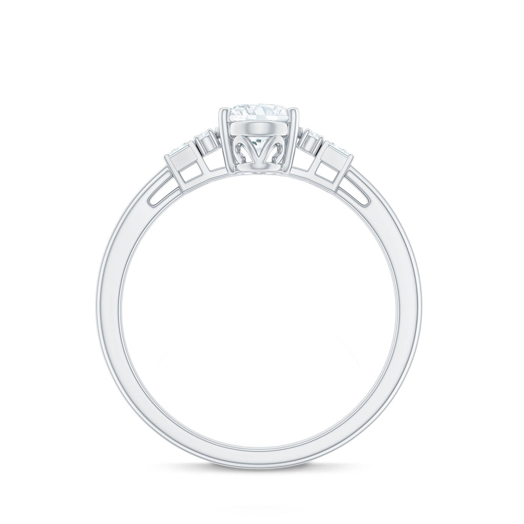 Oval Shaped Moissanite Engagement Ring with Certificate