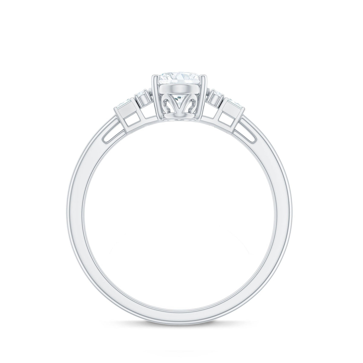 Oval Shaped Moissanite Engagement Ring with Certificate