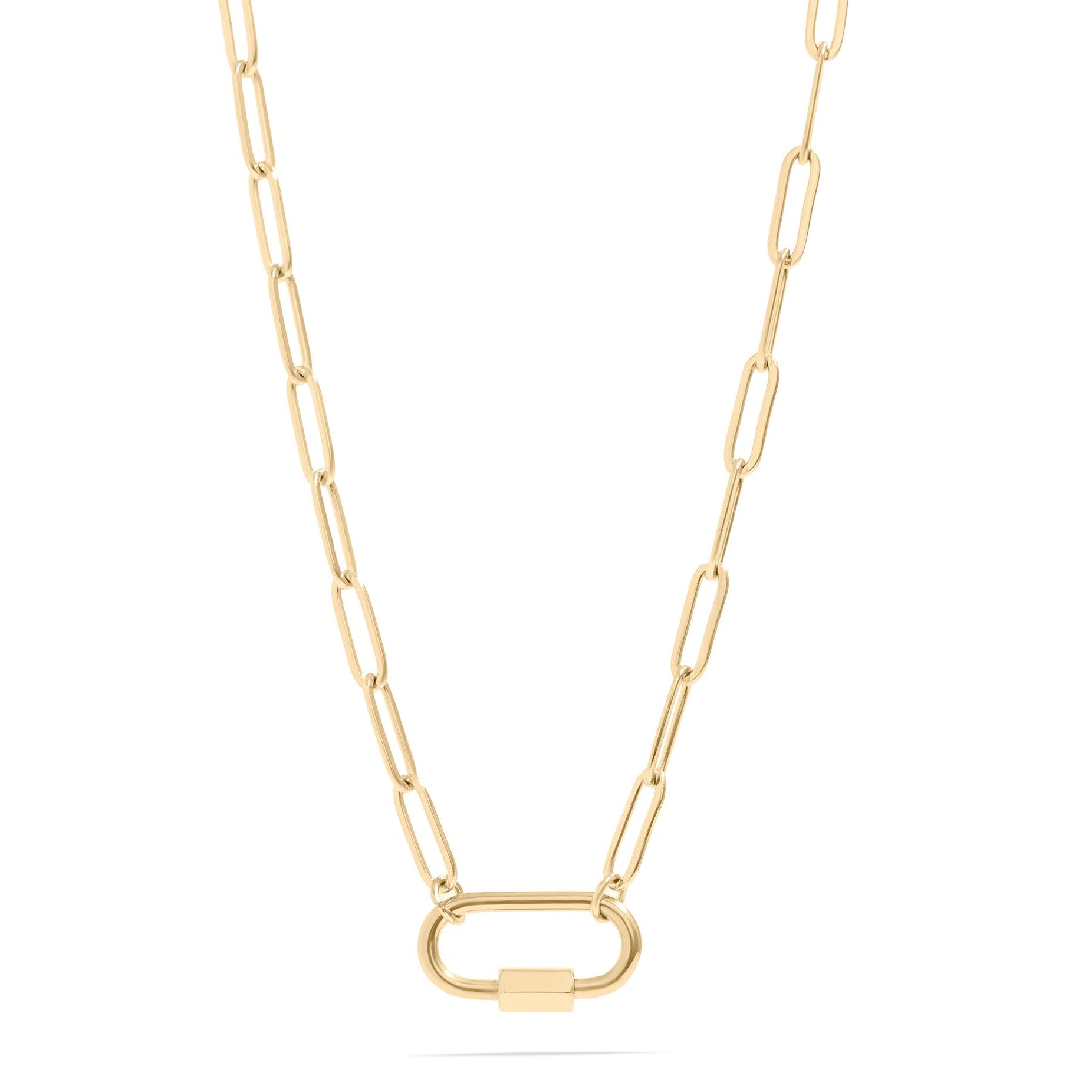 Paperclip Carabiner Necklace – Gold Charm Holder With Secure Screw Clasp - Necklaces | Sunflower Soul Boutique