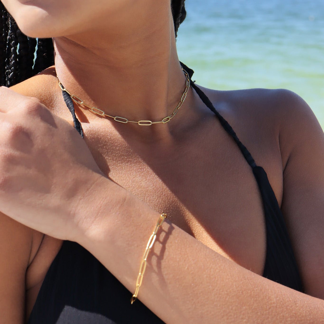 Paperclip Chain Bracelet – 18K Gold PVD Lightweight Stainless Steel Jewelry - Bracelets | Sunflower Soul Boutique