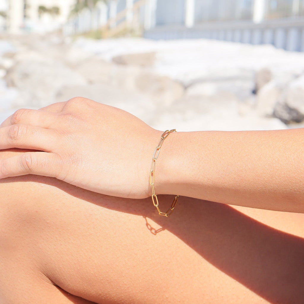 Paperclip Chain Bracelet – 18K Gold PVD Lightweight Stainless Steel Jewelry - Bracelets | Sunflower Soul Boutique