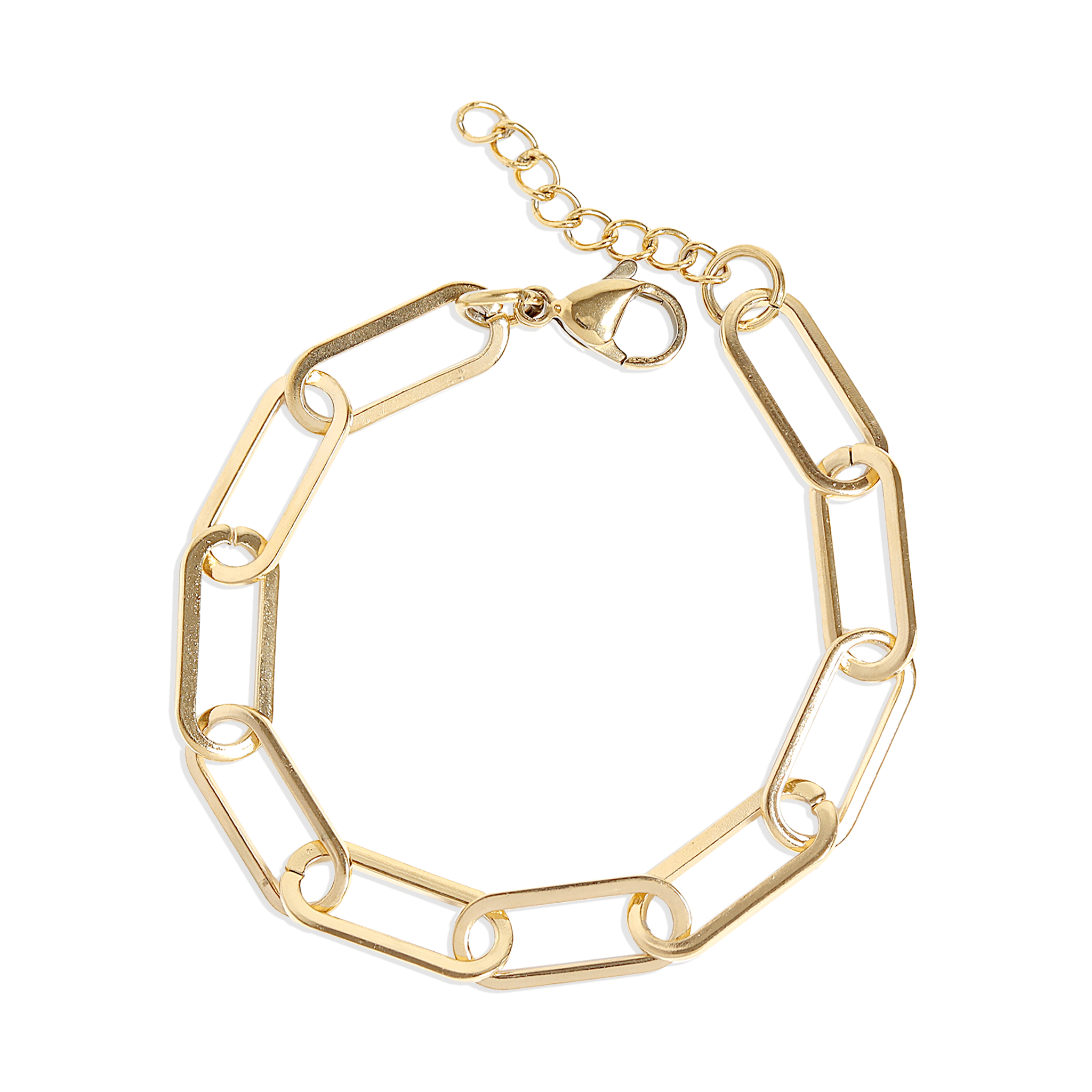Paperclip Chain Bracelet – 18K Gold Stainless Steel Lightweight Layering Jewelry - Bracelets | Sunflower Soul Boutique