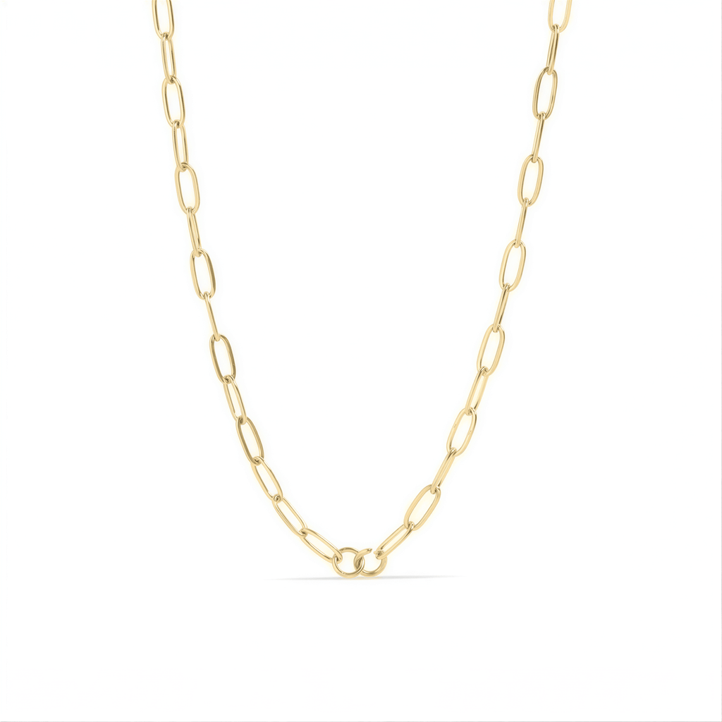 Paperclip Chain Necklace – 18K Gold Connector Chain | Hypoallergenic Jewelry - Necklaces | Sunflower Soul Boutique