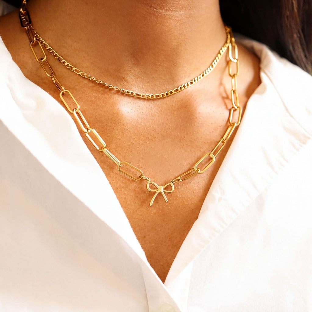 Paperclip Chain Necklace – 18K Gold Connector Chain | Hypoallergenic Jewelry - Necklaces | Sunflower Soul Boutique