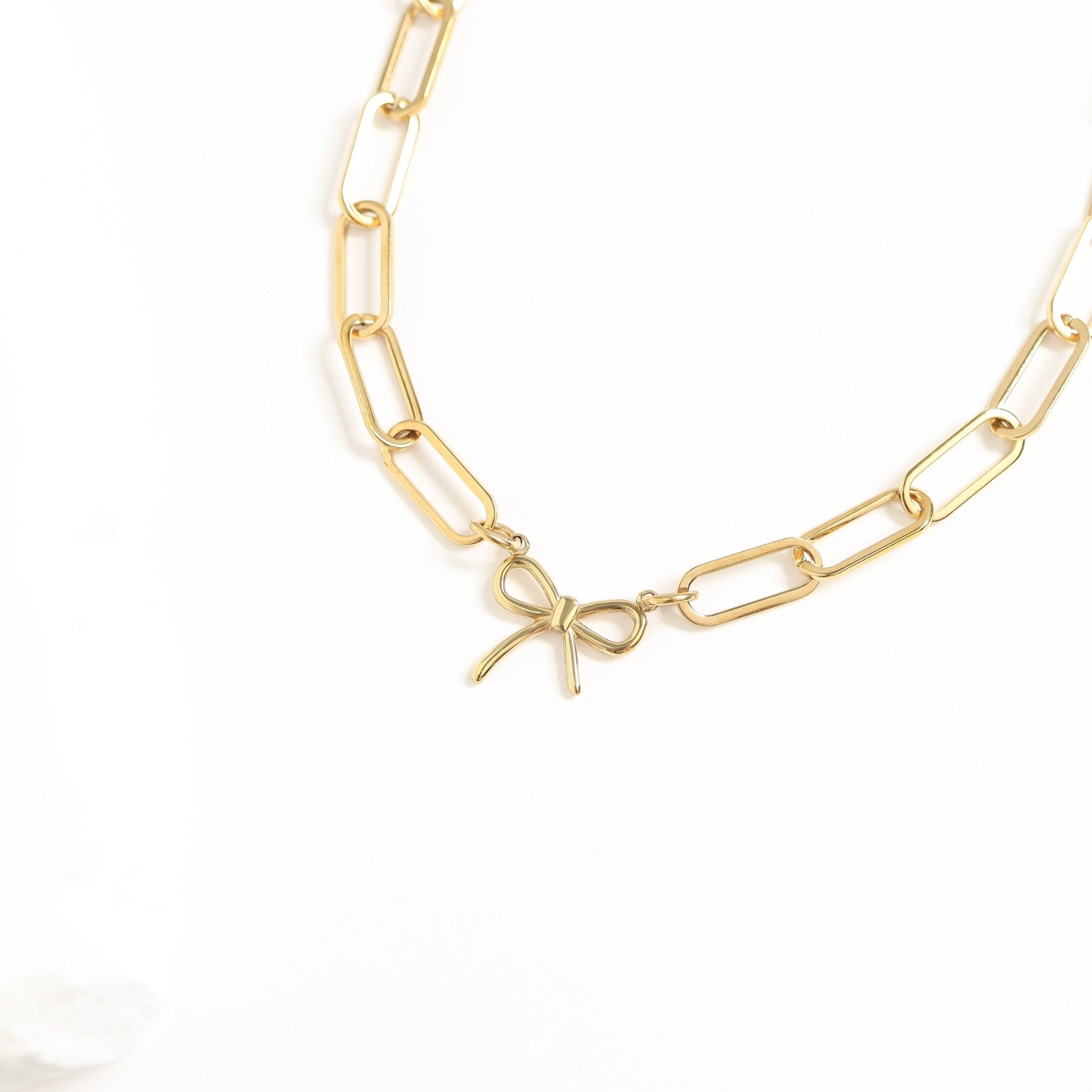 Paperclip Chain Necklace – 18K Gold Connector Chain | Hypoallergenic Jewelry - Necklaces | Sunflower Soul Boutique