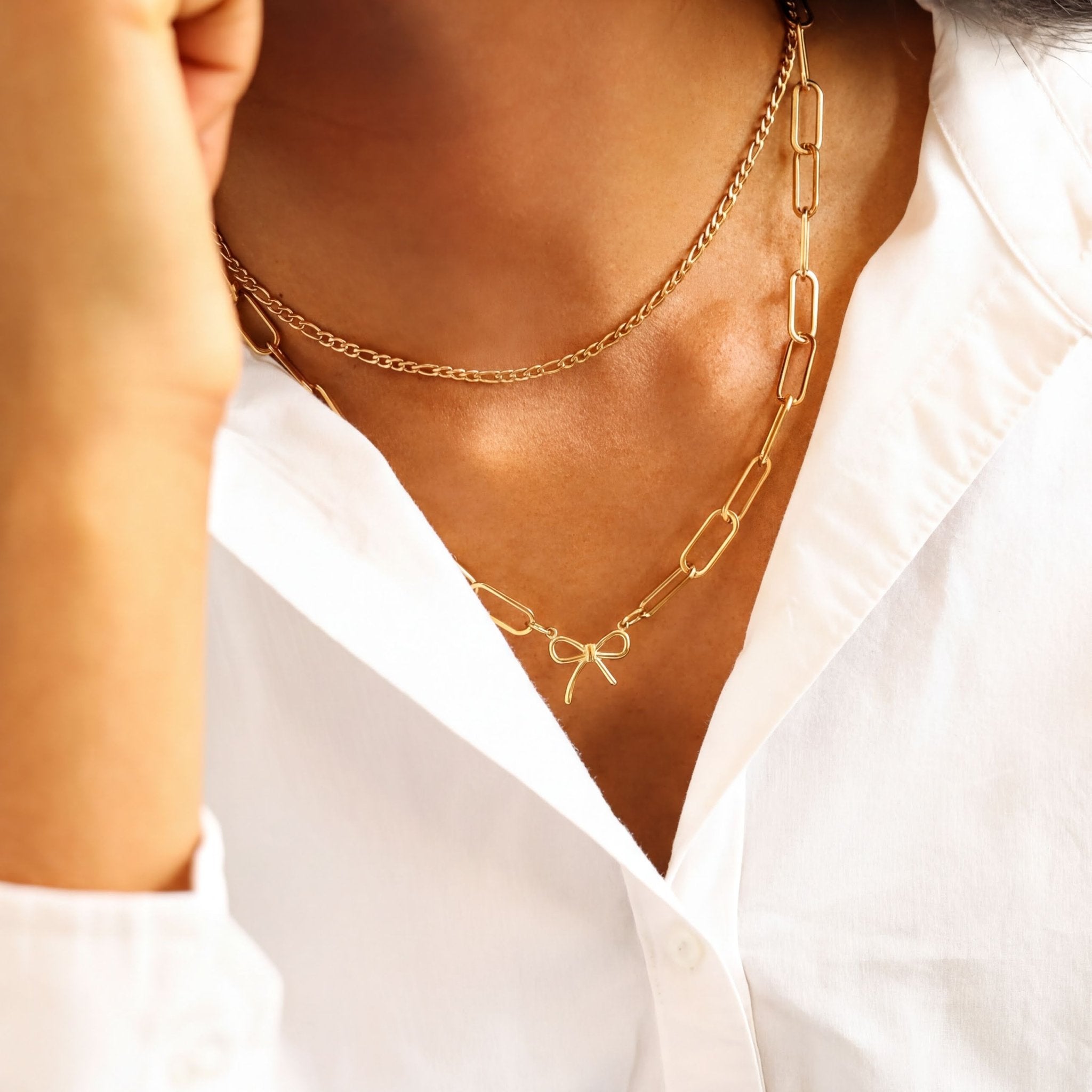 Paperclip Chain Necklace – 18K Gold Connector Chain | Hypoallergenic Jewelry - Necklaces | Sunflower Soul Boutique