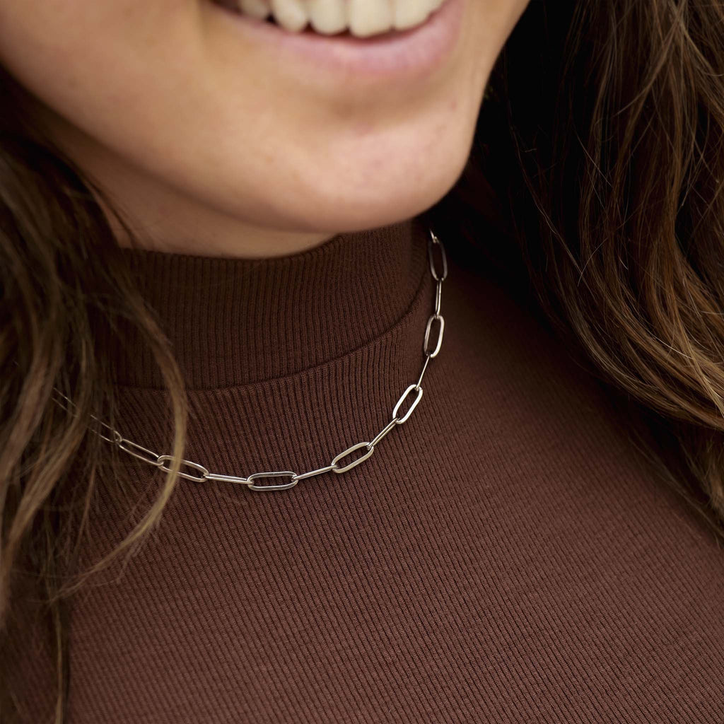 Paperclip Chain Necklace – Gold Stainless Steel Elongated Link Jewelry - Chain | Sunflower Soul Boutique