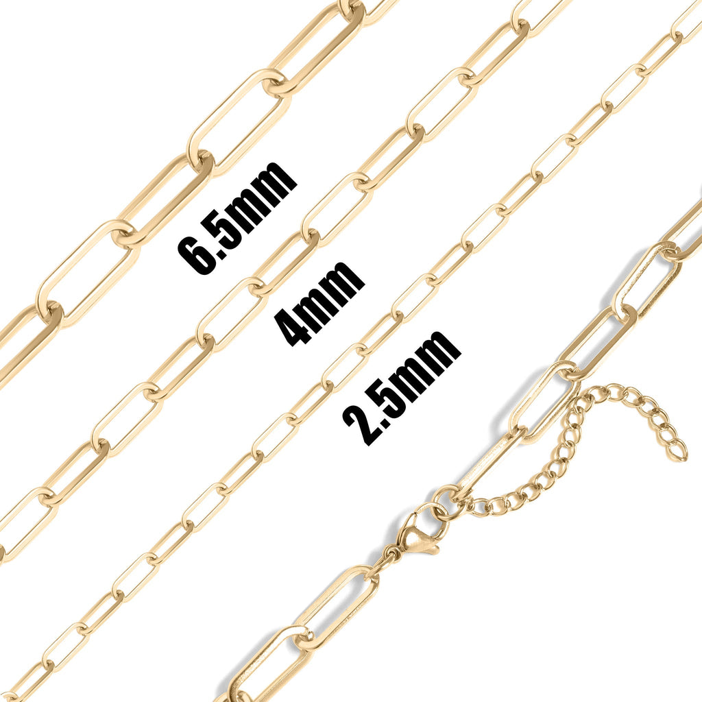 Paperclip Chain Necklace – Minimalist Gold Stainless Steel, Tarnish Resistant Jewelry - Chain | Sunflower Soul Boutique