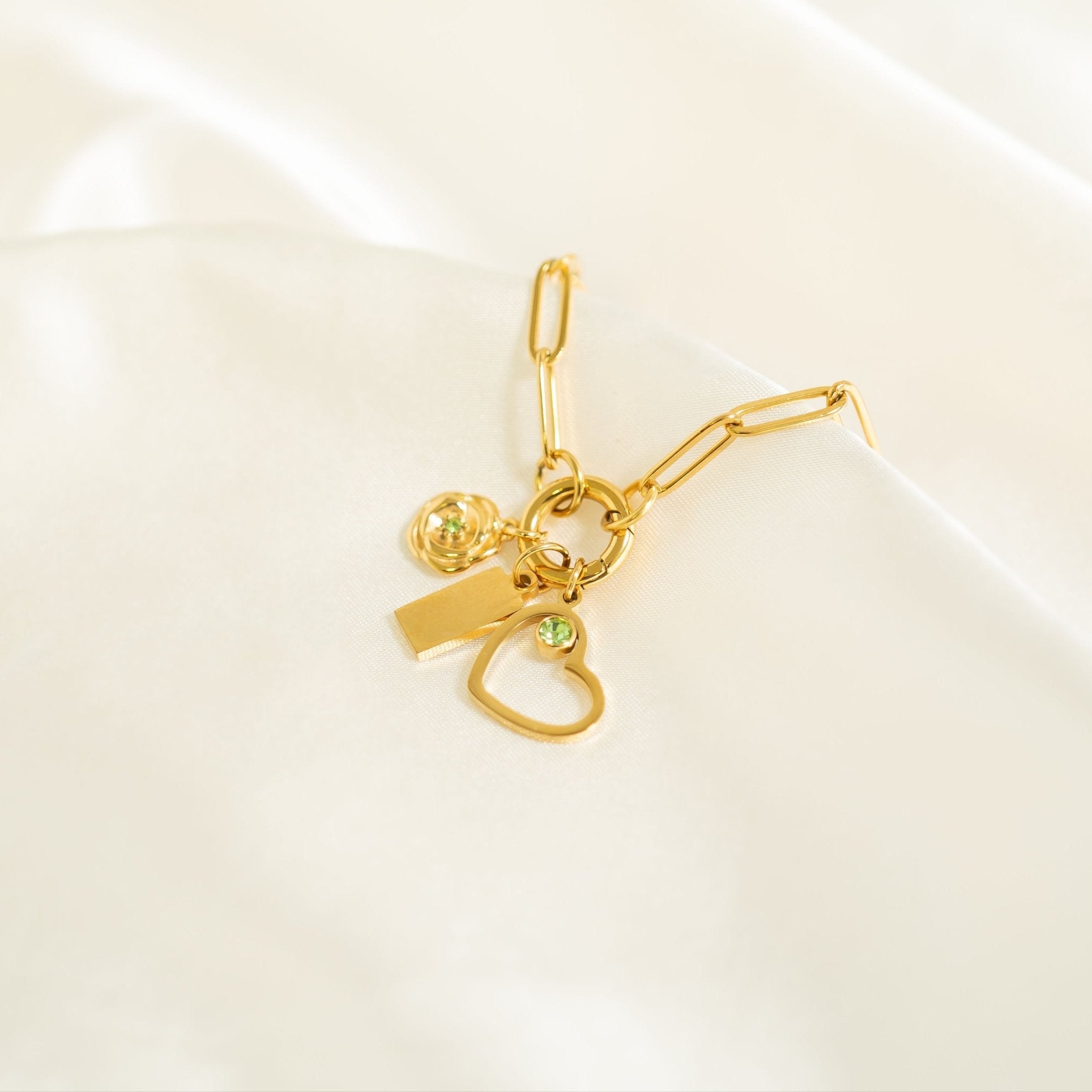 Paperclip Charm Necklace – 18K Gold Chain With Durable Charm Holder - Necklaces | Sunflower Soul Boutique