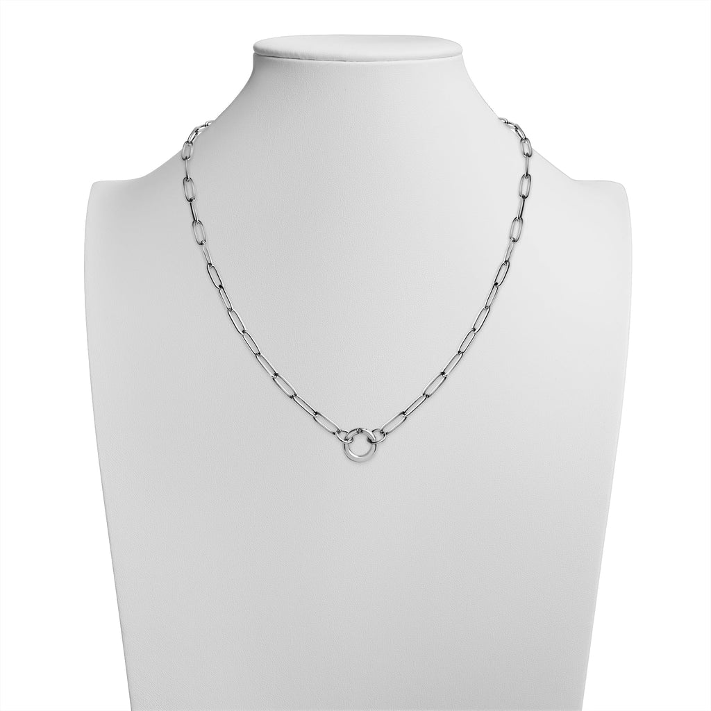 Paperclip Charm Necklace – 18K Gold Chain With Durable Charm Holder - Necklaces | Sunflower Soul Boutique