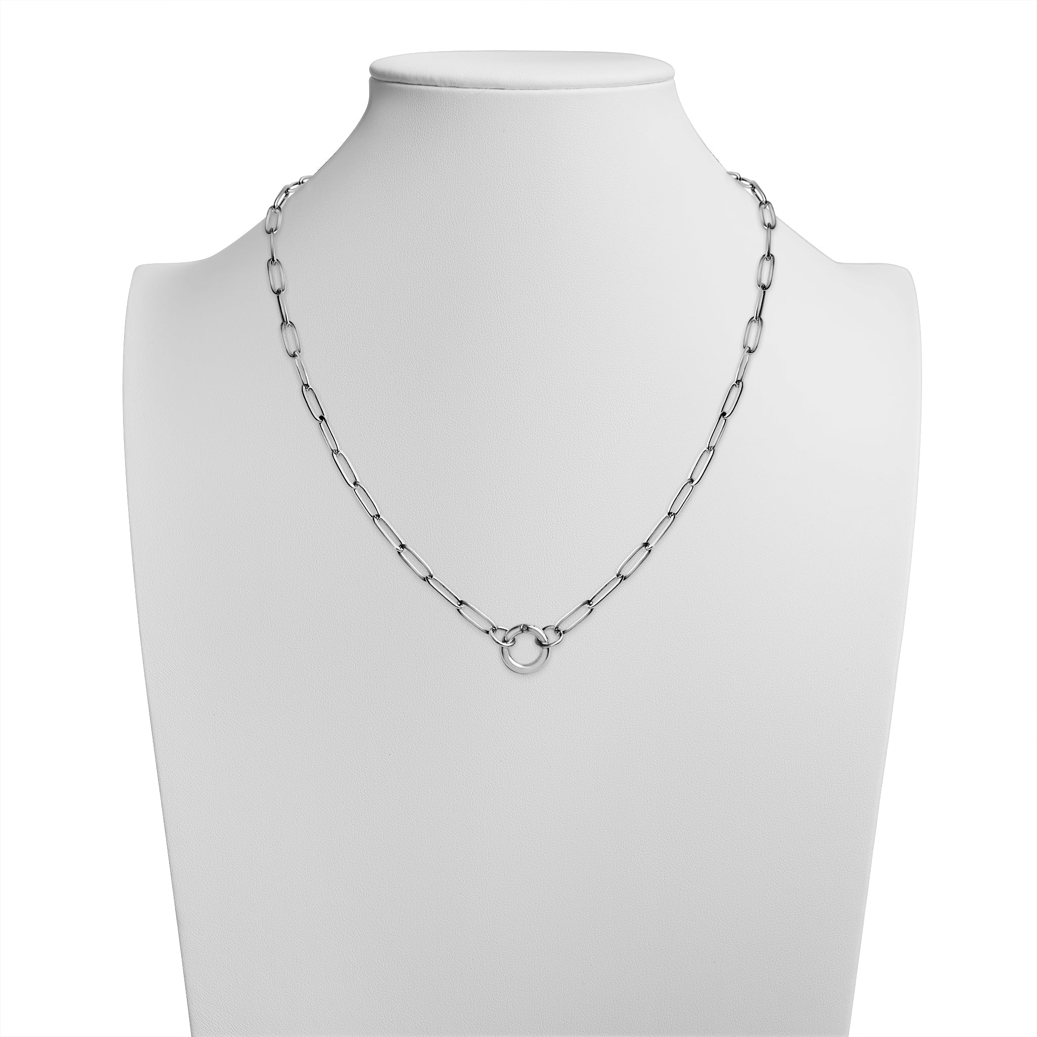 Paperclip Charm Necklace – 18K Gold Chain With Durable Charm Holder - Necklaces | Sunflower Soul Boutique