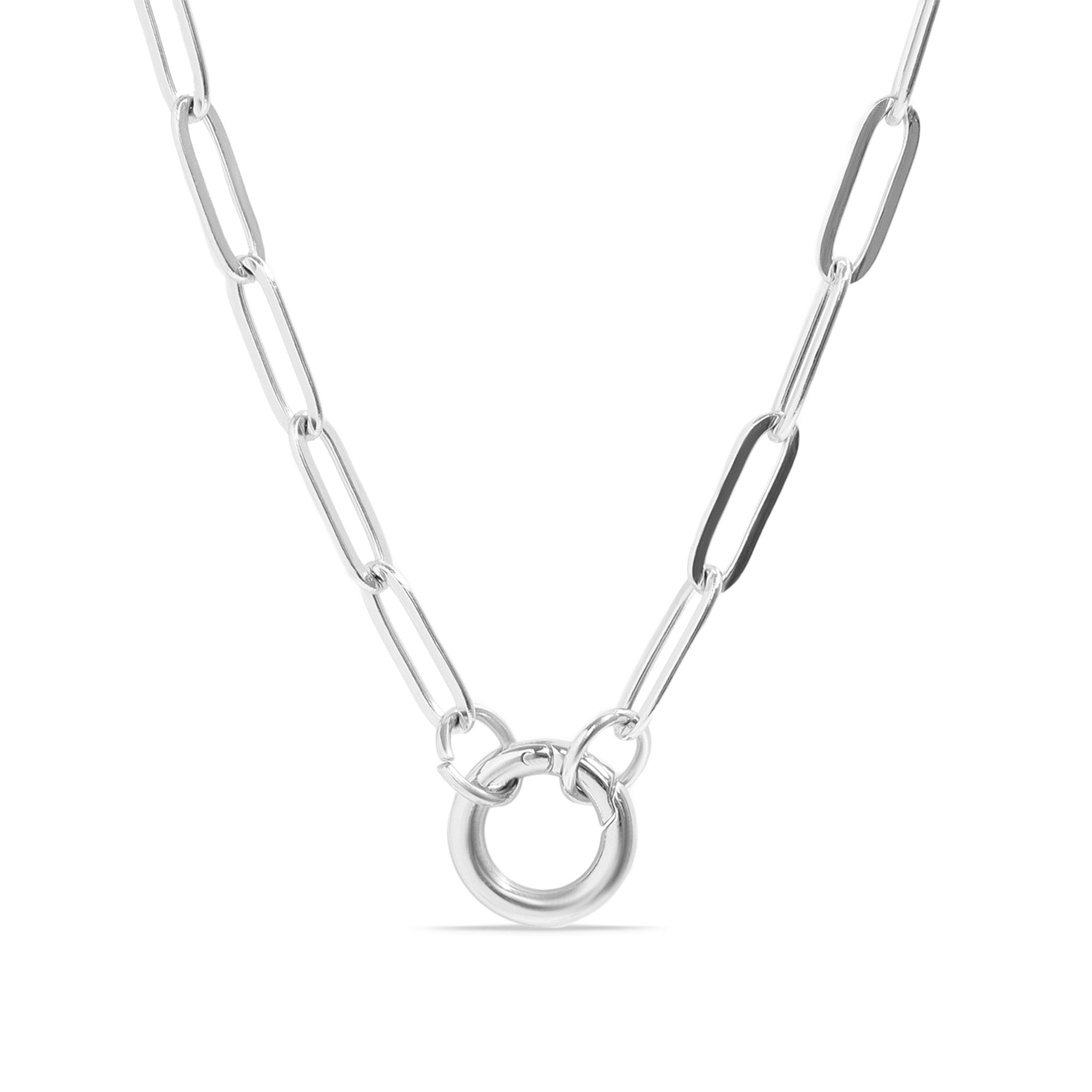 Paperclip Charm Necklace – 18K Gold Chain With Durable Charm Holder - Necklaces | Sunflower Soul Boutique