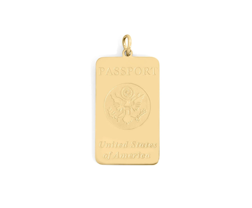 Passport Charm Gold Plated | Stainless Steel Travel Keepsake Pendant 18K Gold - charm | Sunflower Soul Boutique