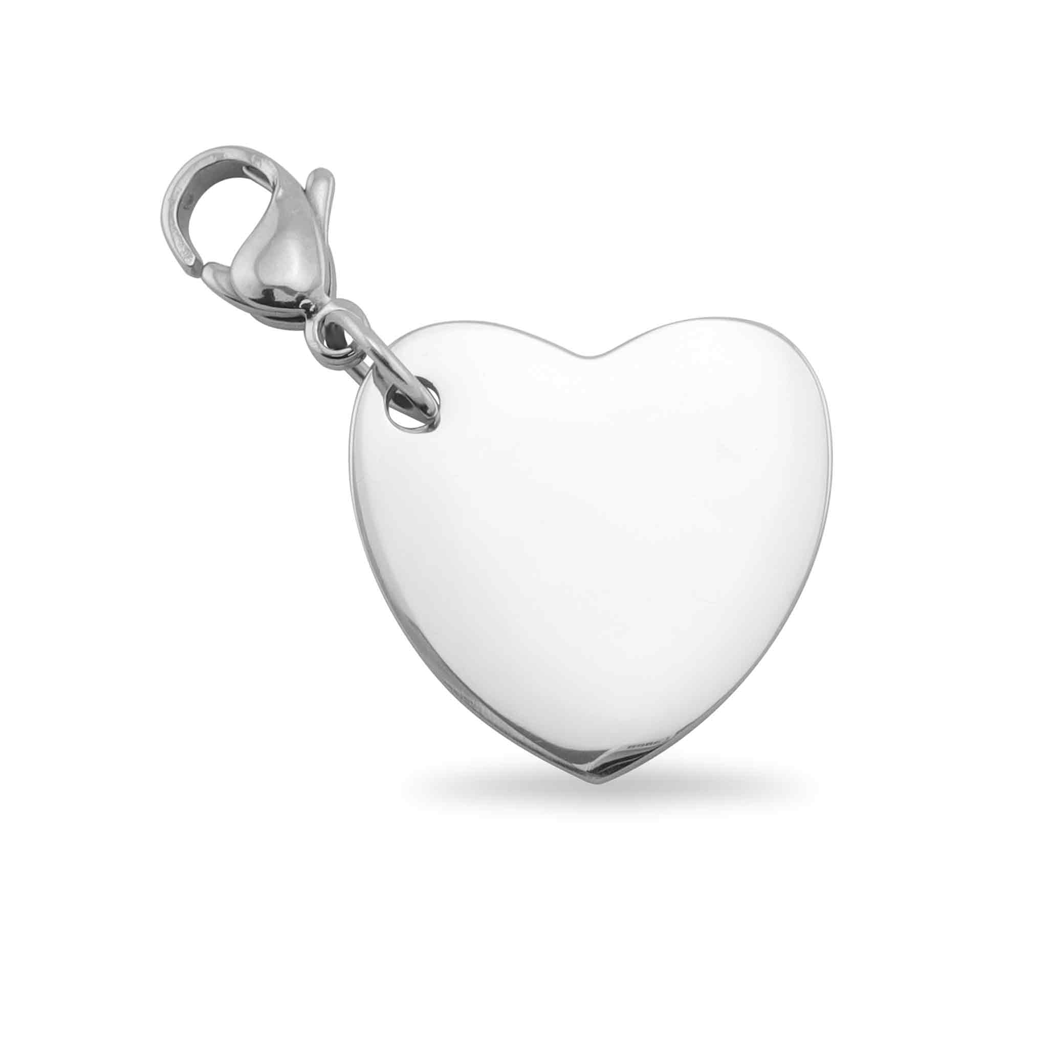 Engraved Heart Pendant - Durable Stainless Steel Charm With Lobster Claw Clasp