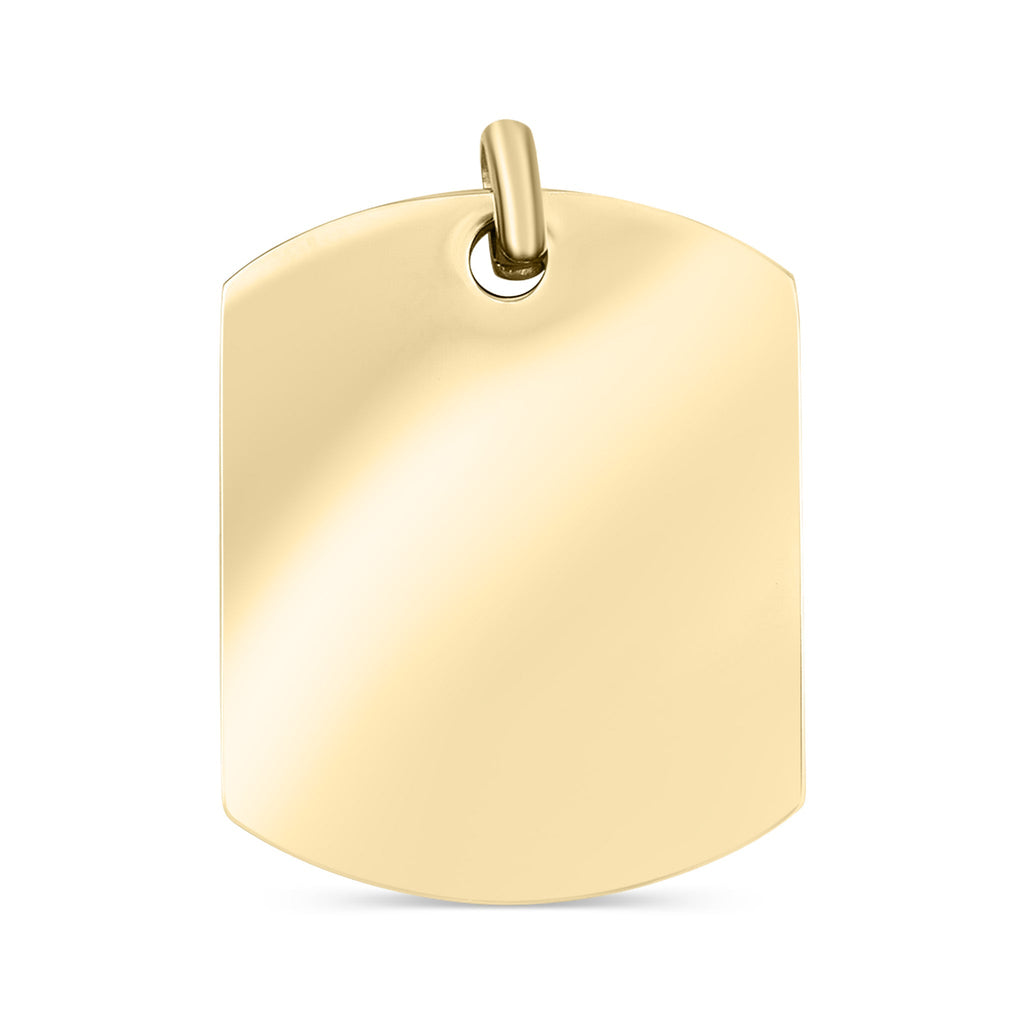 Gold Dog Tag Pendant – Durable 18K PVD Stainless Steel Pendant for Engraving
