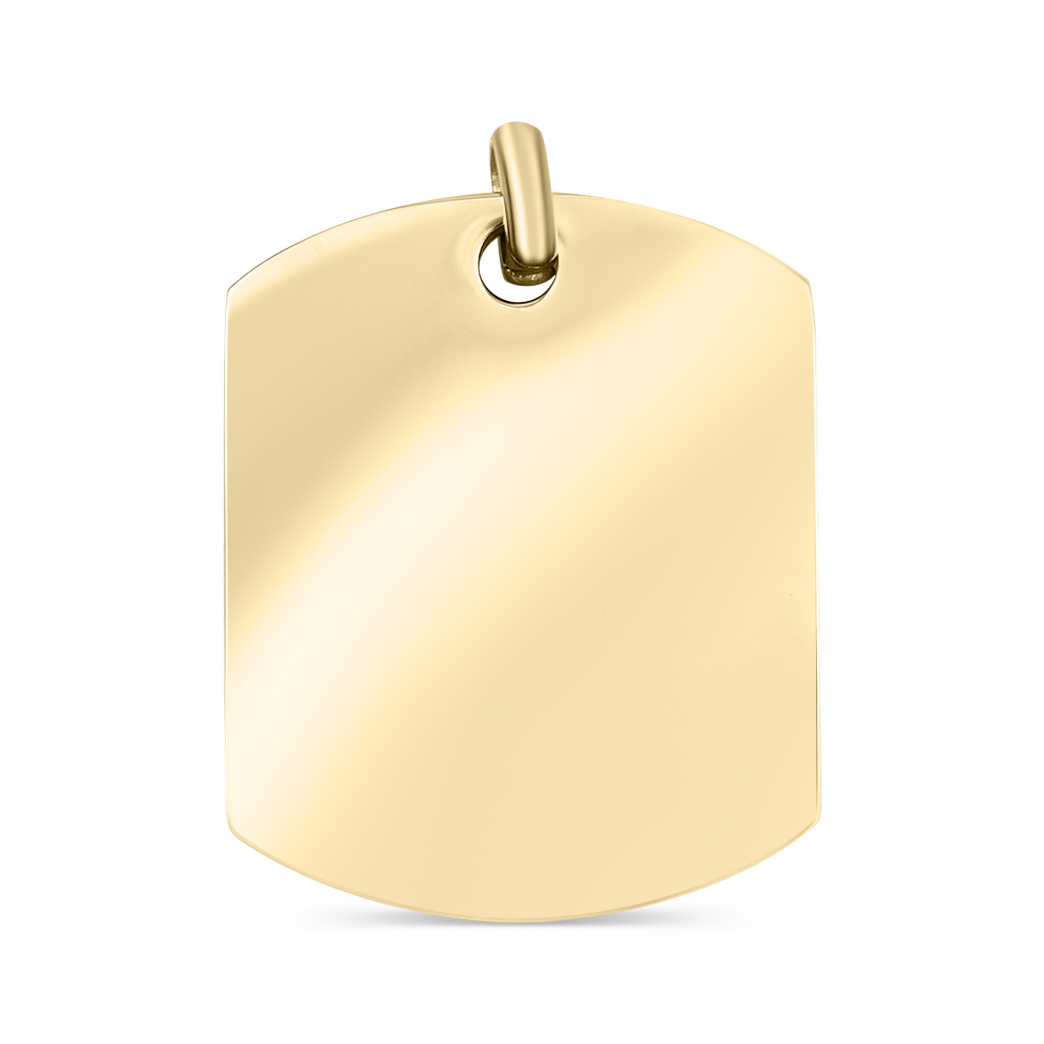 Gold Dog Tag Pendant – Durable 18K PVD Stainless Steel Pendant for Engraving