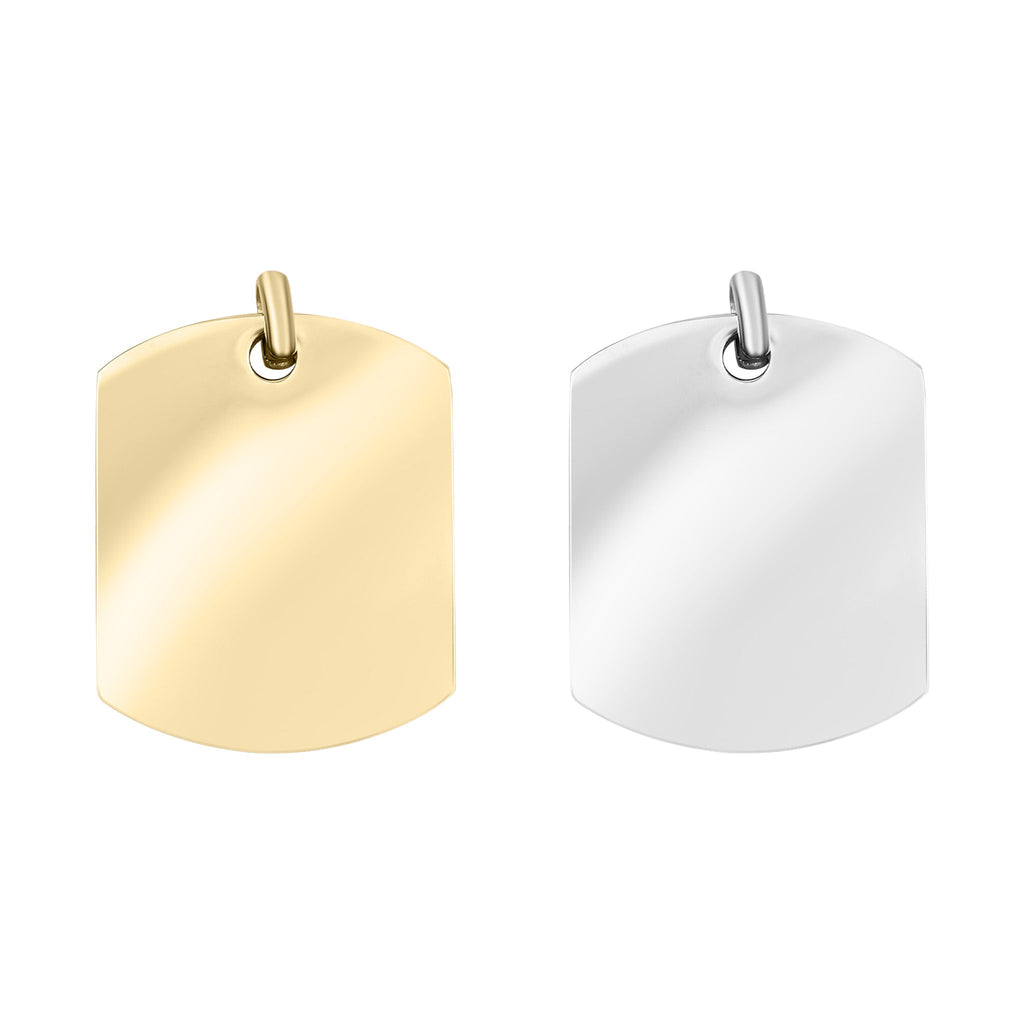 Gold Dog Tag Pendant – Durable 18K PVD Stainless Steel Pendant for Engraving