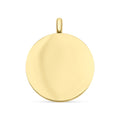 Gold Stainless Steel Pendant – Engraving Round Charm with PVD Coating Finish