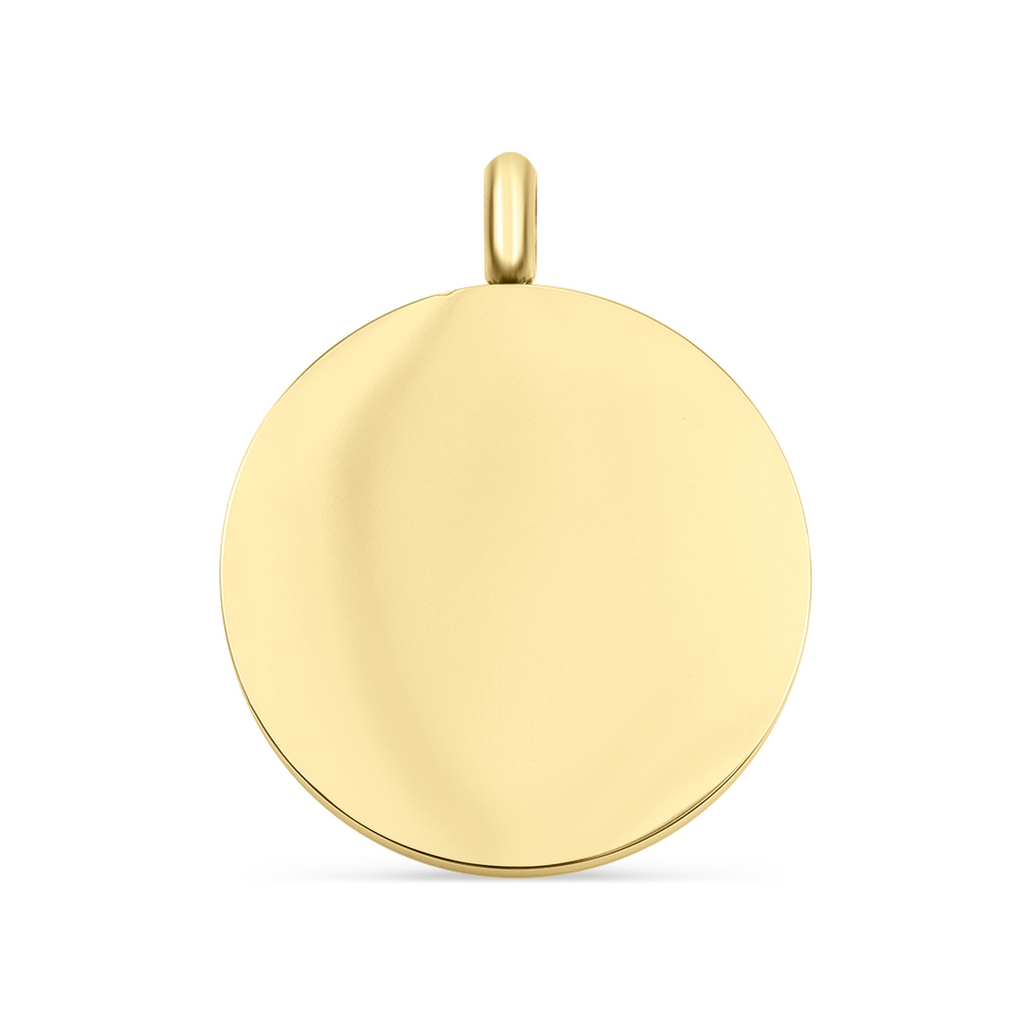 Gold Stainless Steel Pendant – Engraving Round Charm with PVD Coating Finish