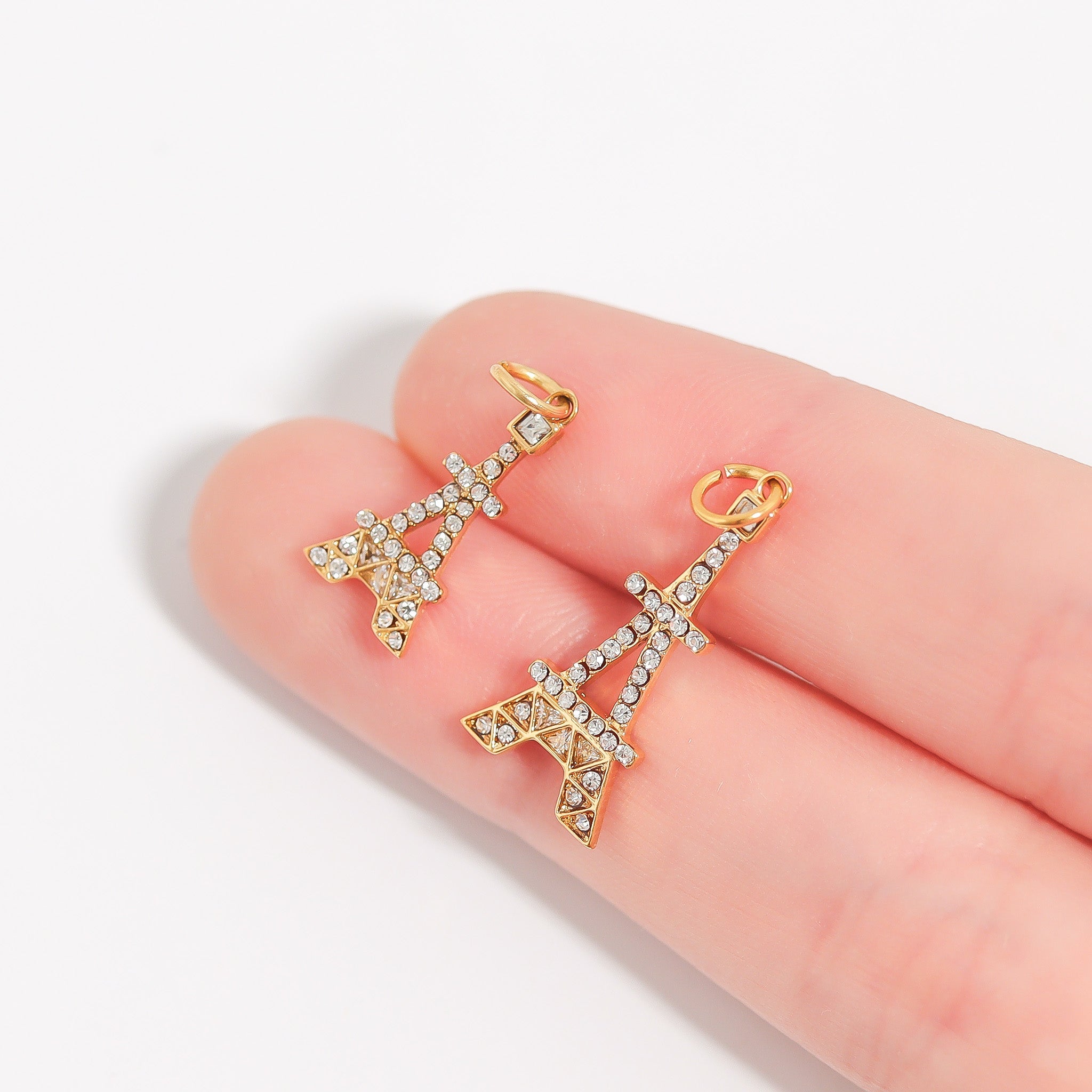 Eiffel Tower Charm – 18K Gold Pendant | Stainless Steel Hypoallergenic Jewelry