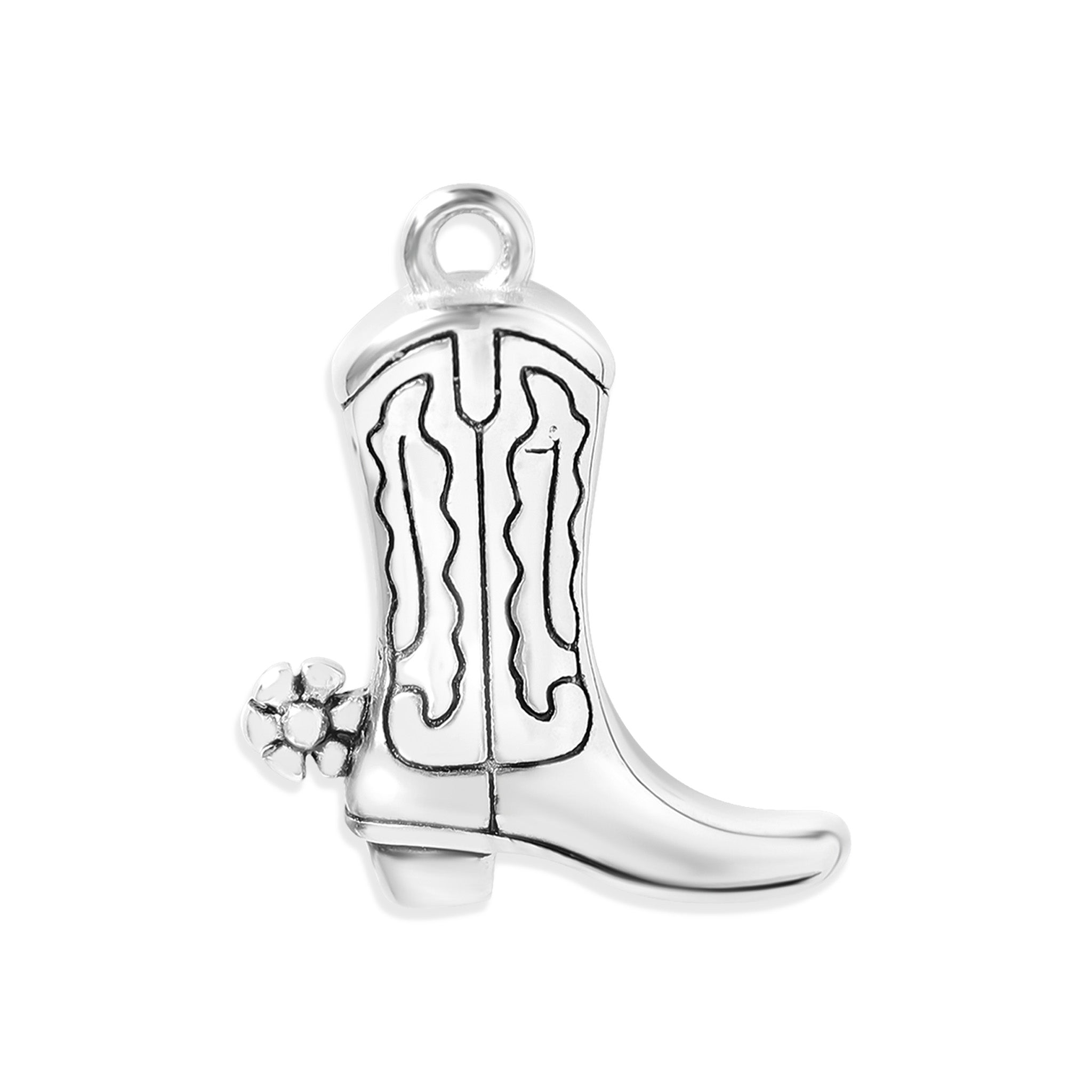 Cowboy Boot Pendant – 18K Gold Stainless Steel Western Jewelry Charm