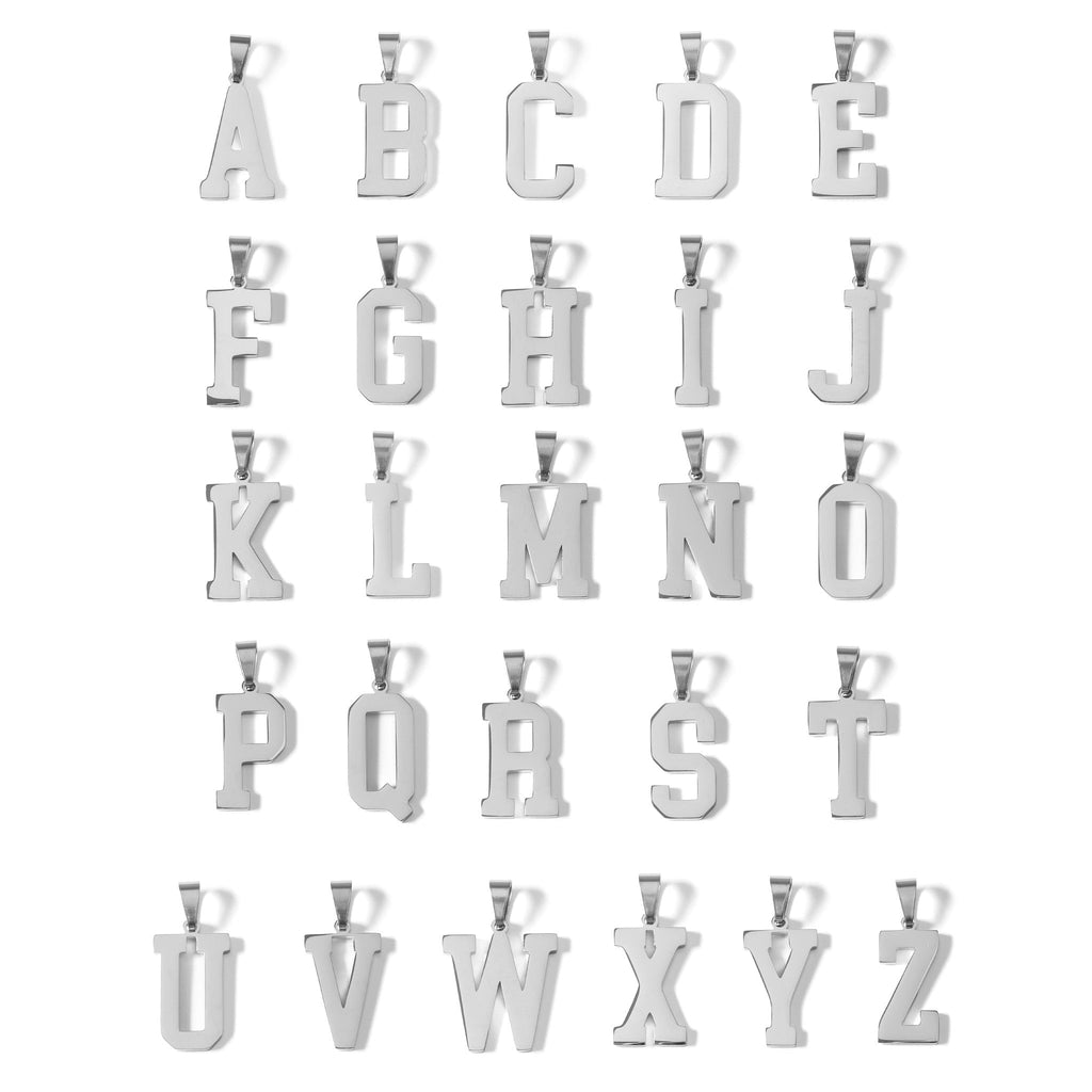 Stainless Steel Pendant – Lightweight Sport Letter Charm Necklace | Durable 316L Steel