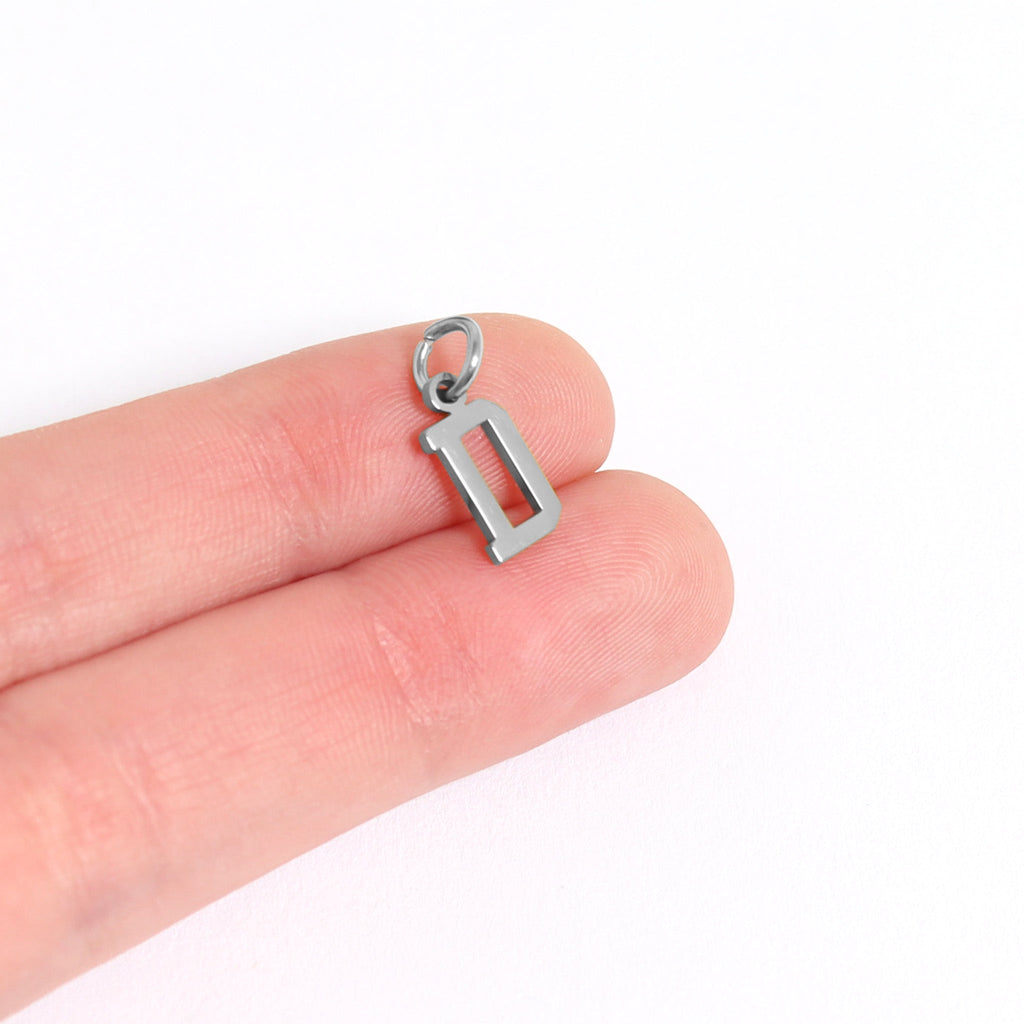 Stainless Steel Letter Pendants – Small Sport Letter Charms | Hypoallergenic 316L Jewelry