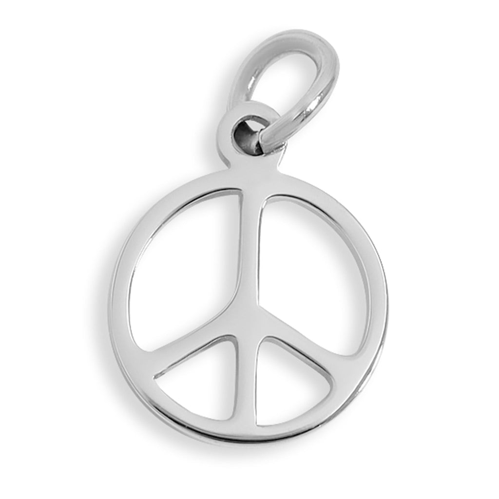 Peace Sign Charm 18K Gold Pendant – Waterproof Stainless Steel Hypoallergenic Jewelry