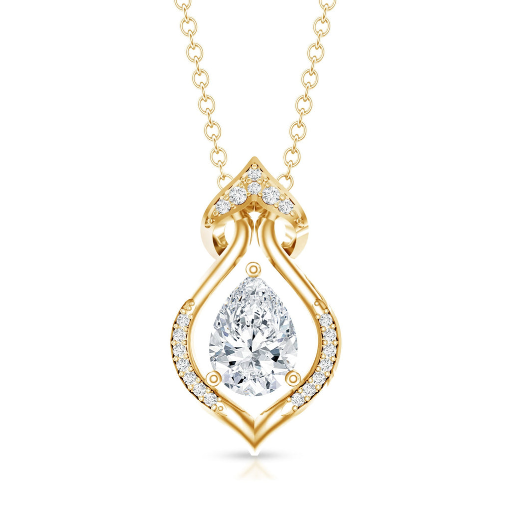 Pear Shape Lab Grown Diamond Bridal Pendant Necklace
