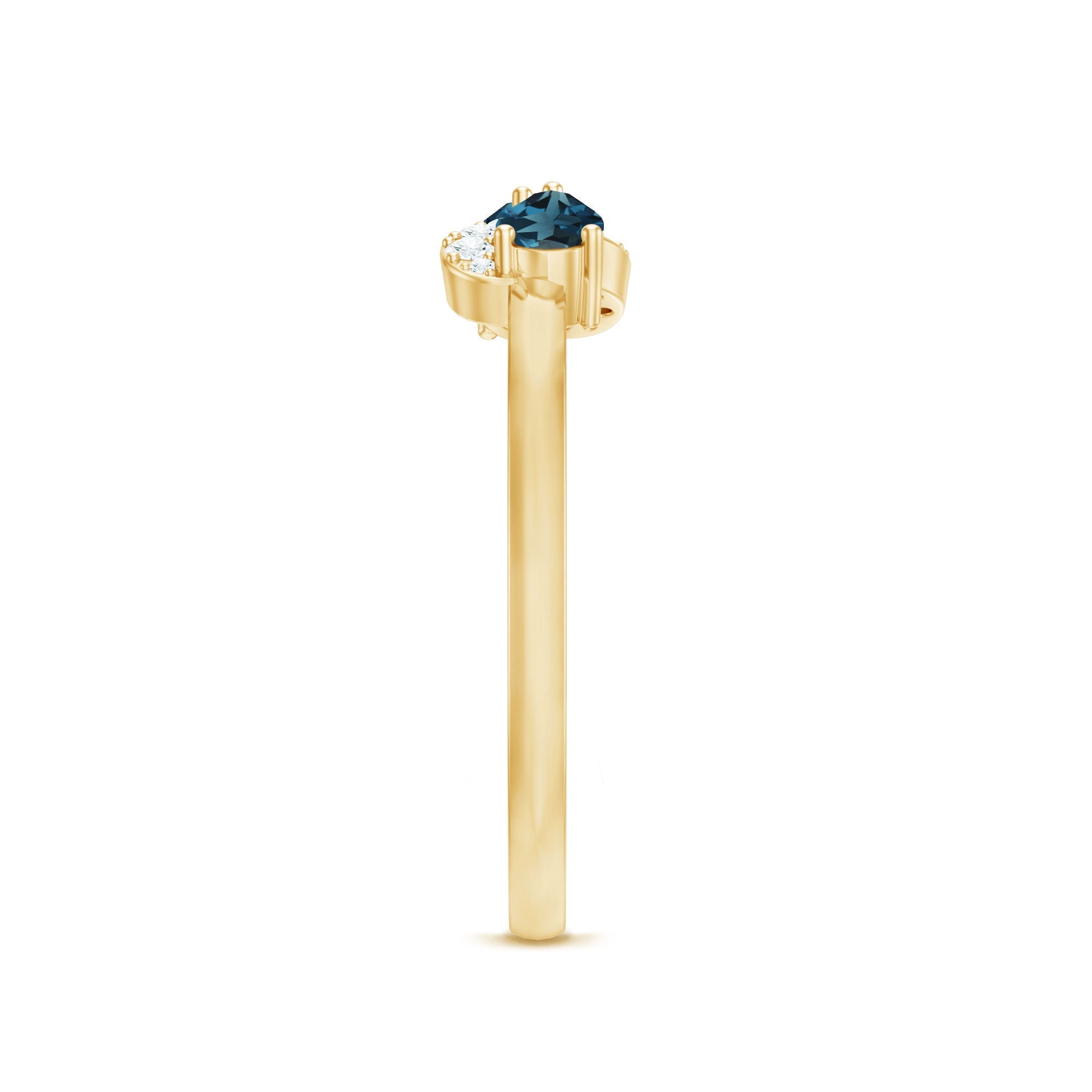Pear Shape London Blue Topaz Infinity Promise Ring with Diamond