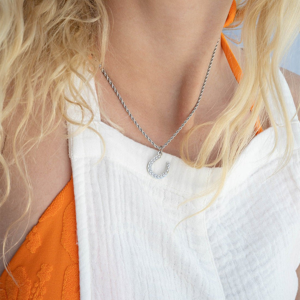 Pearl Horseshoe Charm – Gold PVD Coated Stainless Steel Luck Pendant - charm | Sunflower Soul Boutique