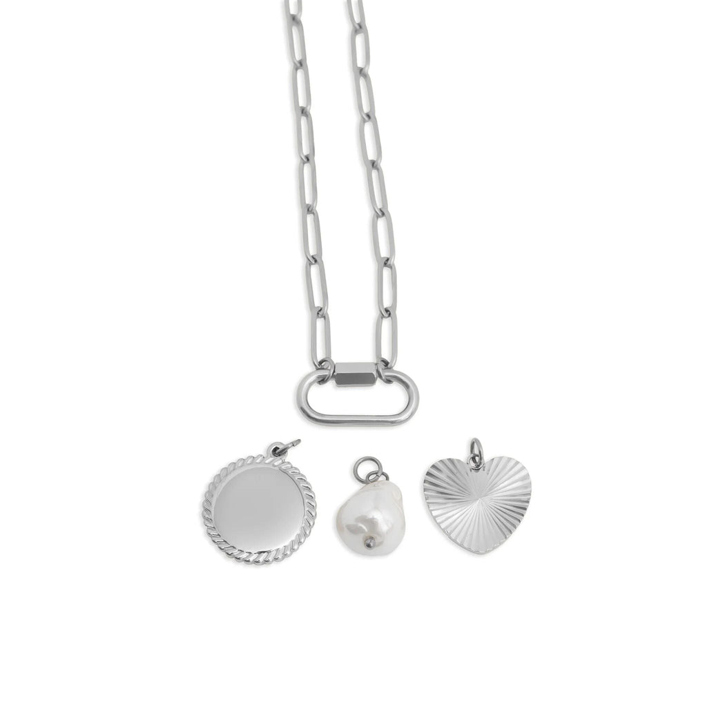 Pearl Sunburst Necklace – 18K Gold PVD Stainless Steel Charm Holder Set - Charm Necklace | Sunflower Soul Boutique