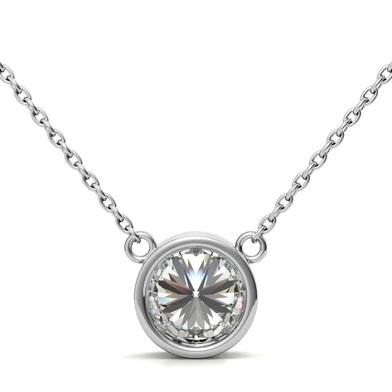 Lab Grown Diamond Pendant – 3 Carat Diamond Necklace | Bezel Setting Necklace