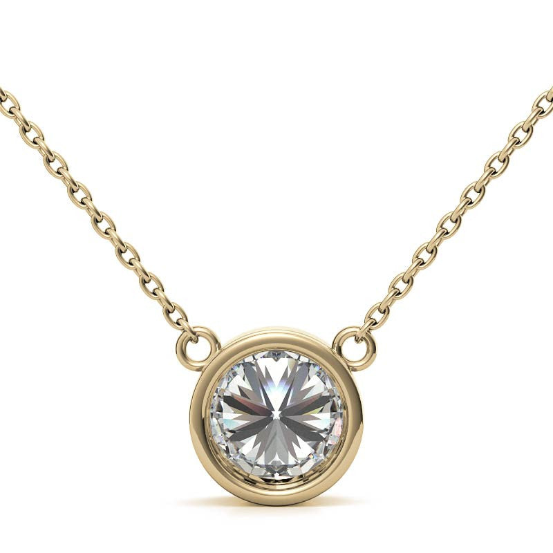 Lab Grown Diamond Pendant – 3 Carat Diamond Necklace | Bezel Setting Necklace