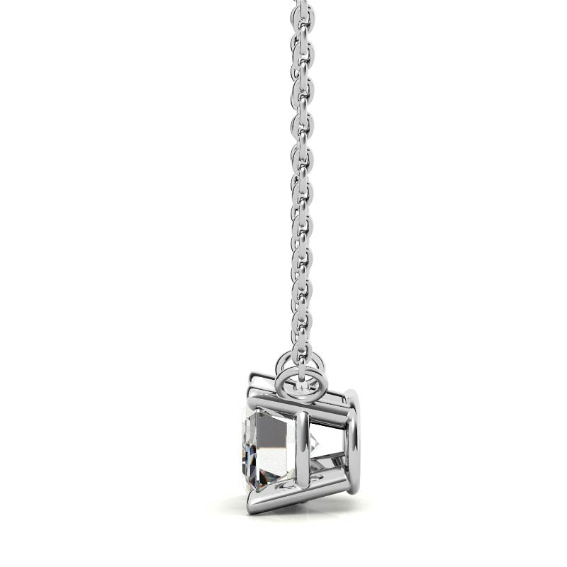 Lab Grown Diamond Pendant – 2 Carat Emerald Cut Pendant | 14K Gold Necklace