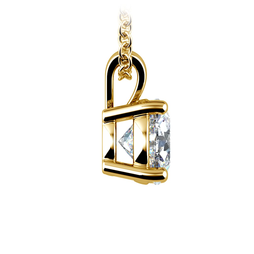 Lab Grown Diamond Pendant – 2 Carat Round Cut Solitaire Necklace in 14K Gold
