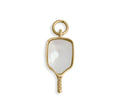Pickleball Charm 18K Gold Stainless Steel - Mother Of Pearl Inlay, PVD Coated Jewelry - charm | Sunflower Soul Boutique