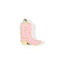 Pink Cowgirl Boot Charm – 18K Gold PVD Coated Stainless Steel Pendant - charm | Sunflower Soul Boutique