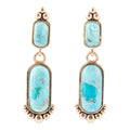 Plateau Blue Turquoise and Golden Earrings