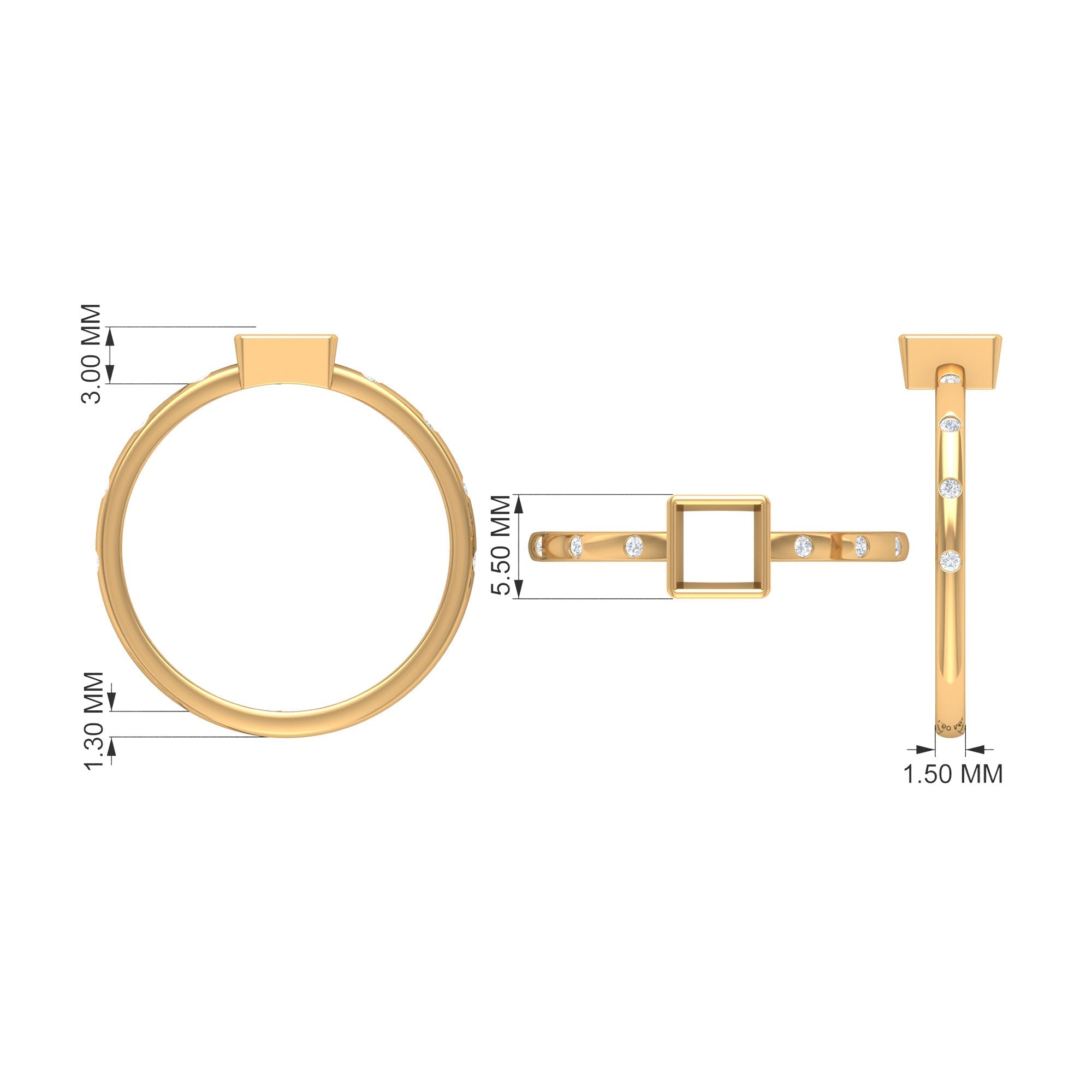 Princess Cut Fire Opal Solitaire Promise Ring with Diamonds