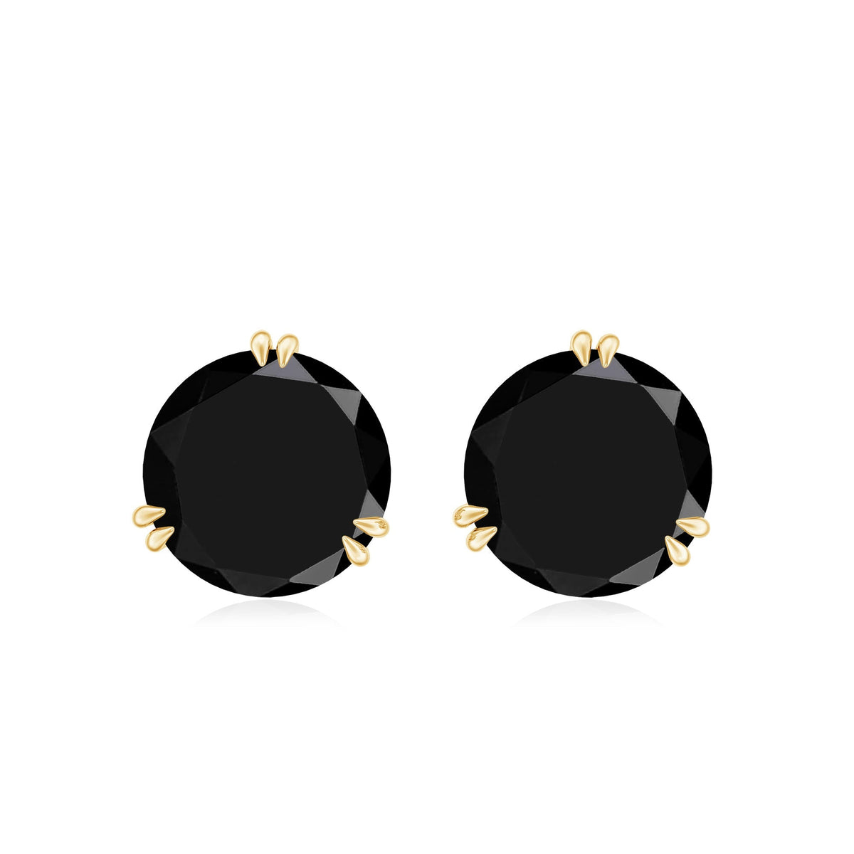 Real Black Onyx December Birthstone Earrings with Screw Back