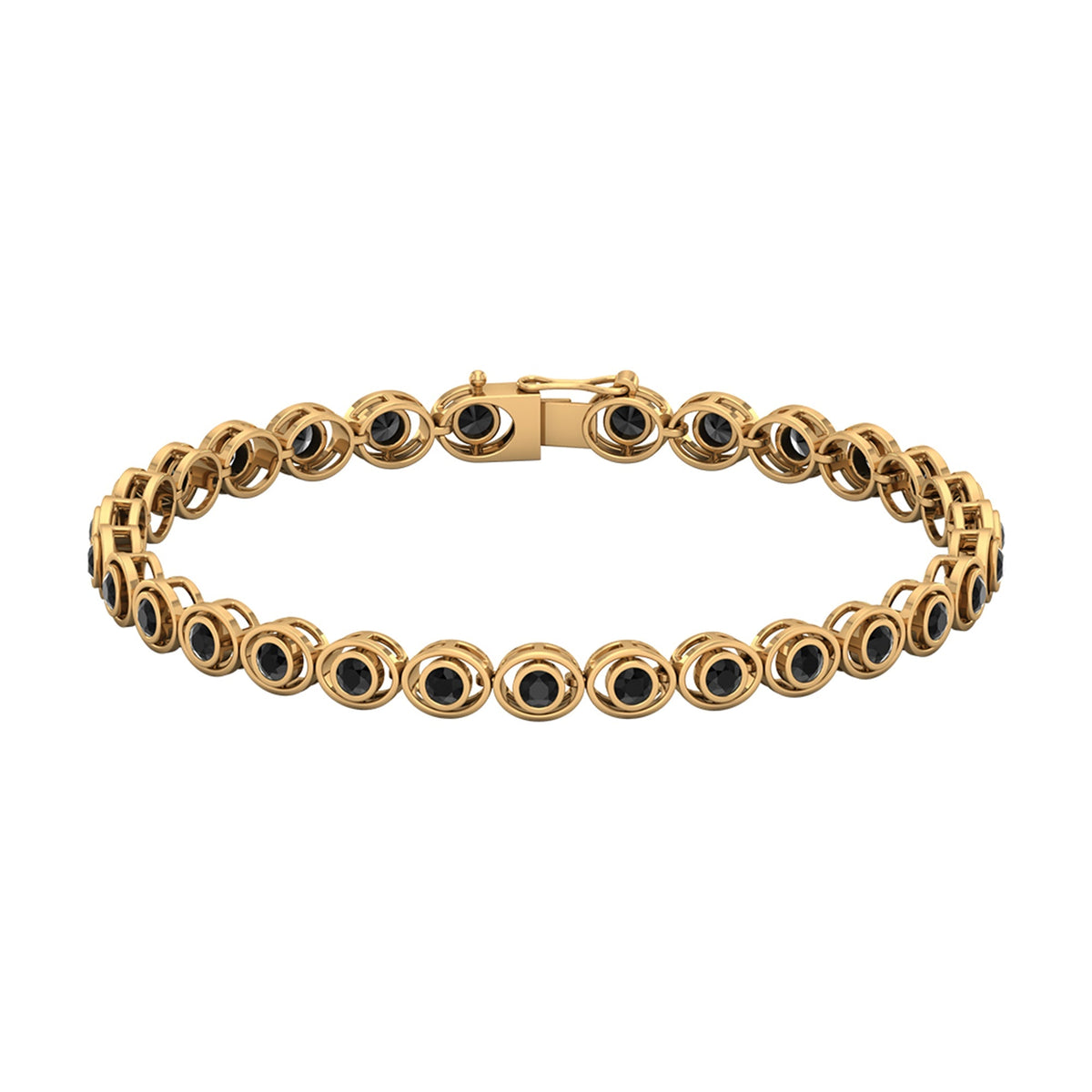 Real Black Onyx Tennis Bracelet with Certificate