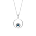 Real London Blue Topaz Open Circle Necklace with Certificate