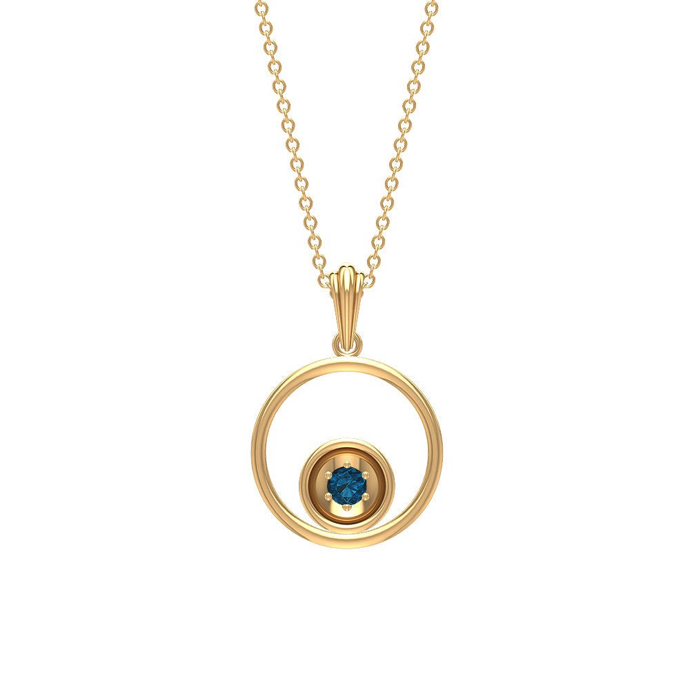 Real London Blue Topaz Open Circle Necklace with Certificate