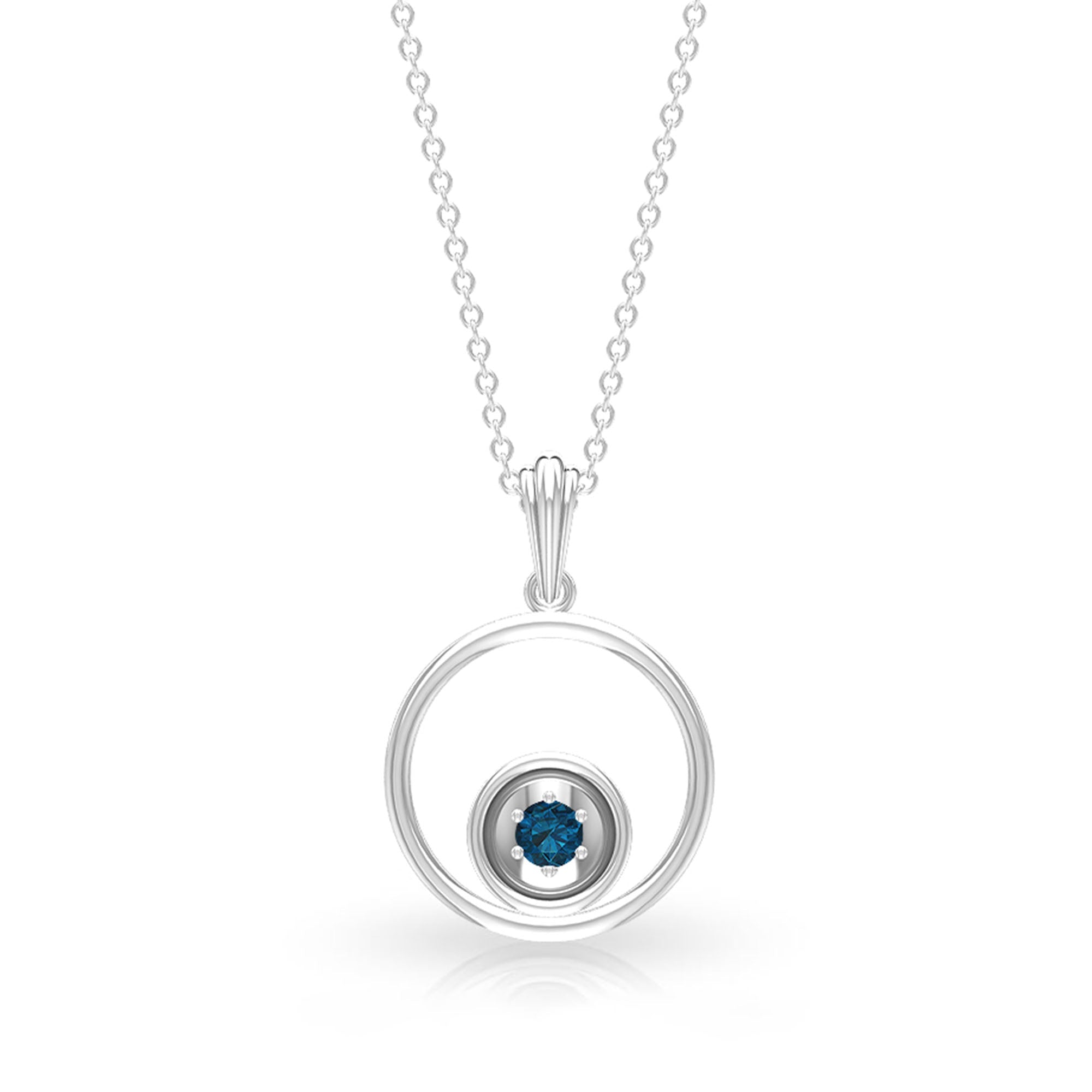 Real London Blue Topaz Open Circle Necklace with Certificate