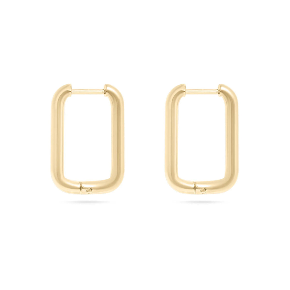 14K Gold Filled PLUS Rectangle Huggie Earrings