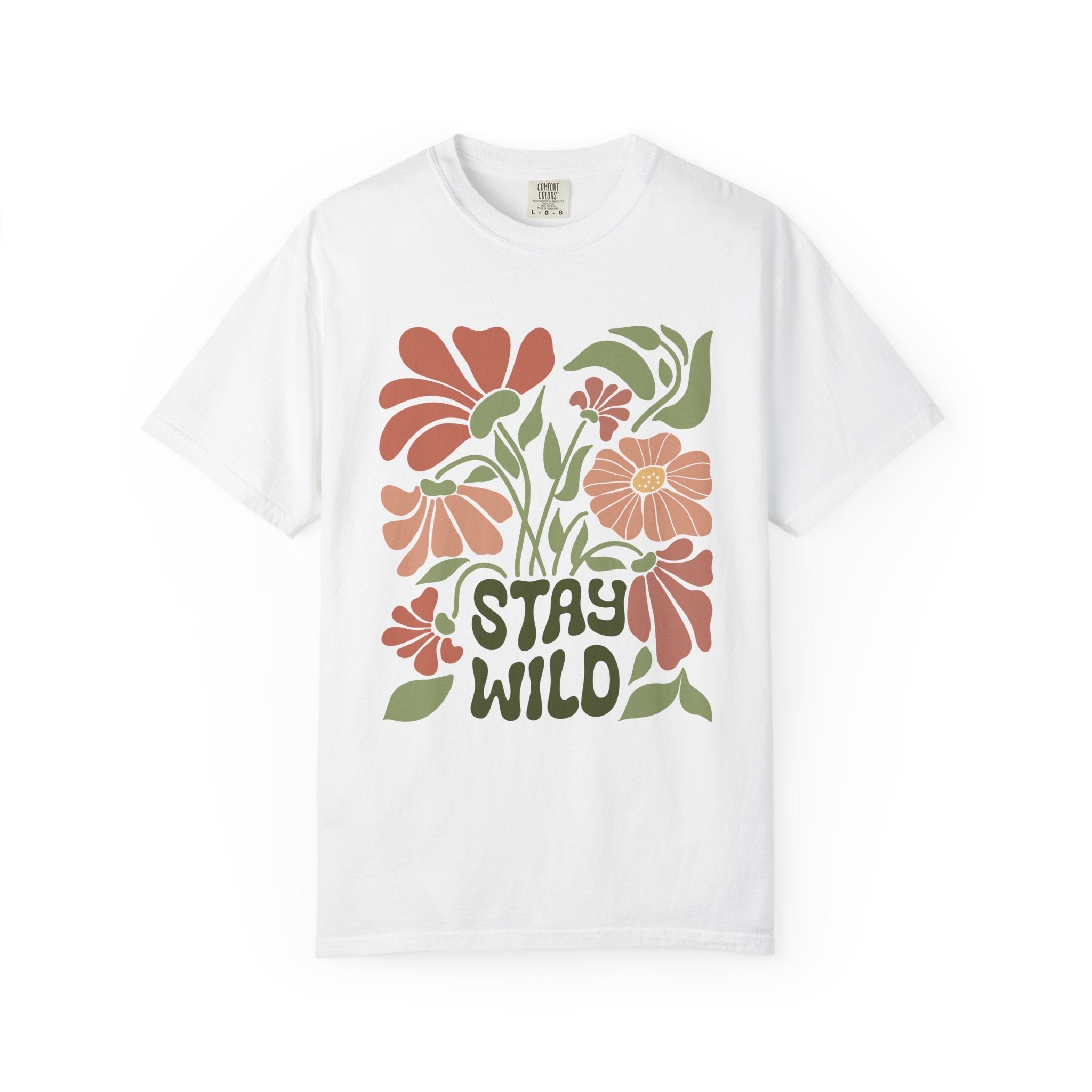 Retro Floral Tee – Boho T Shirt With Wildflower Graphic | Soft Cotton Tee - T-Shirt | Sunflower Soul Boutique