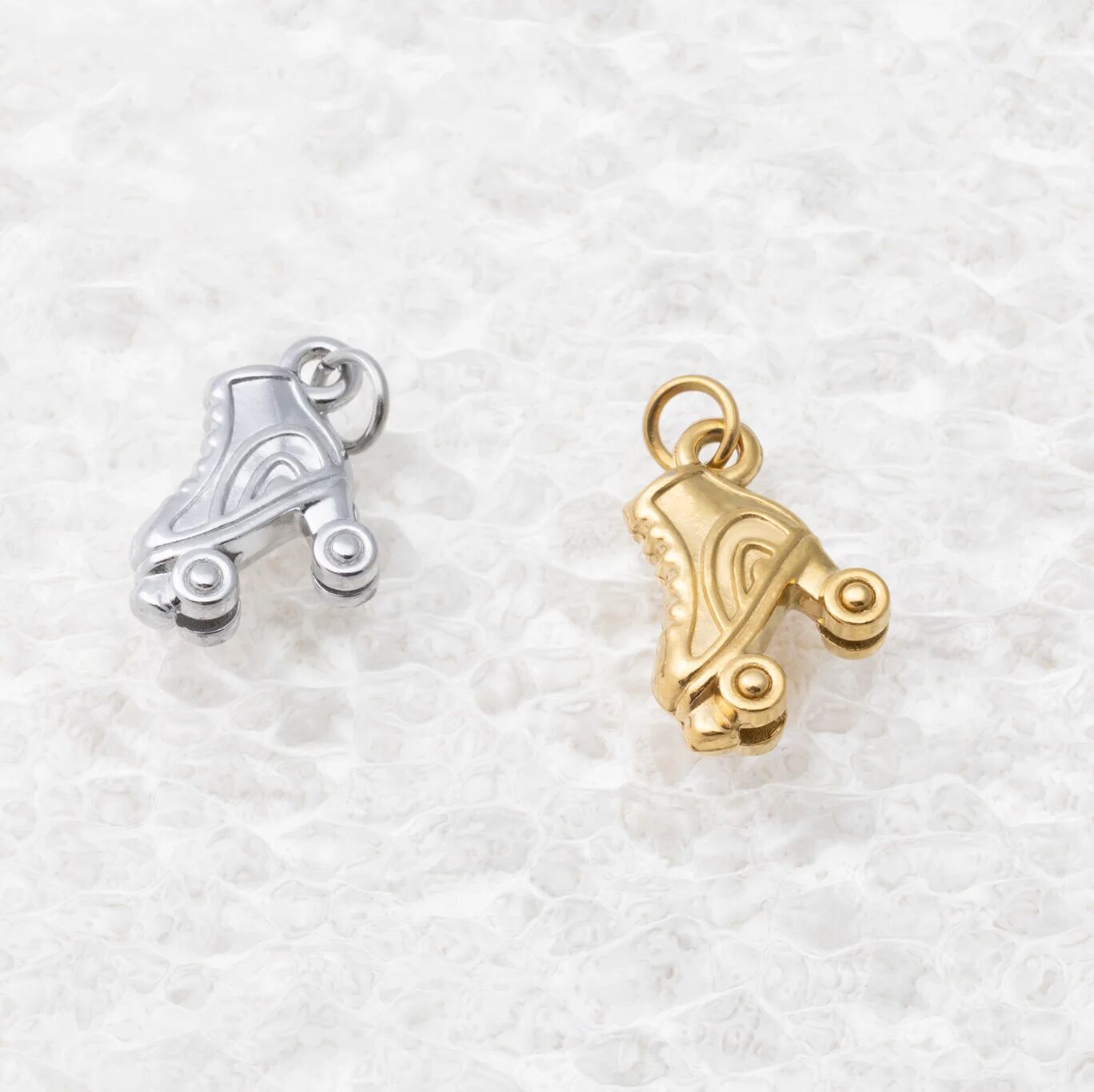 Roller Skate Charm – Gold Plated Charm Necklace Pendant | Lightweight 316L Stainless Steel - Charms | Sunflower Soul Boutique