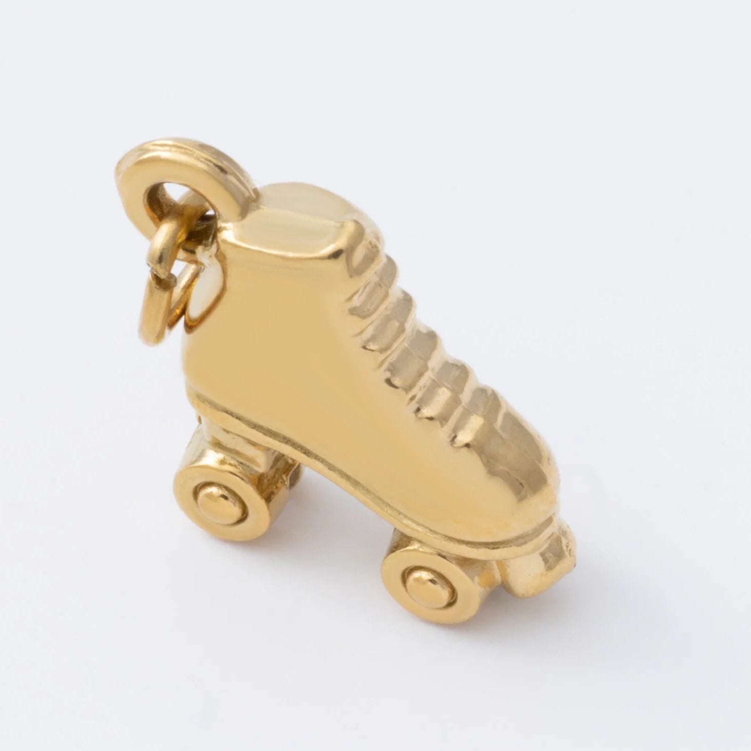 Roller Skate Charm – Gold Plated Charm Necklace Pendant | Lightweight 316L Stainless Steel - Charms | Sunflower Soul Boutique